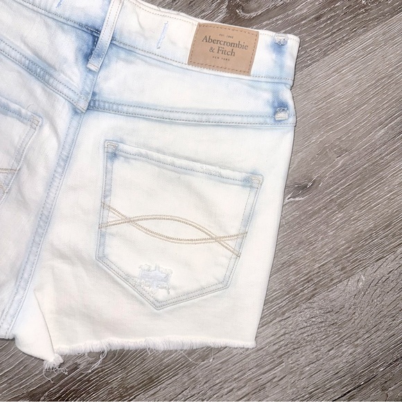 Abercrombie High Rise Distressed Stretch Cut Off  Shorts - Picture 7 of 8